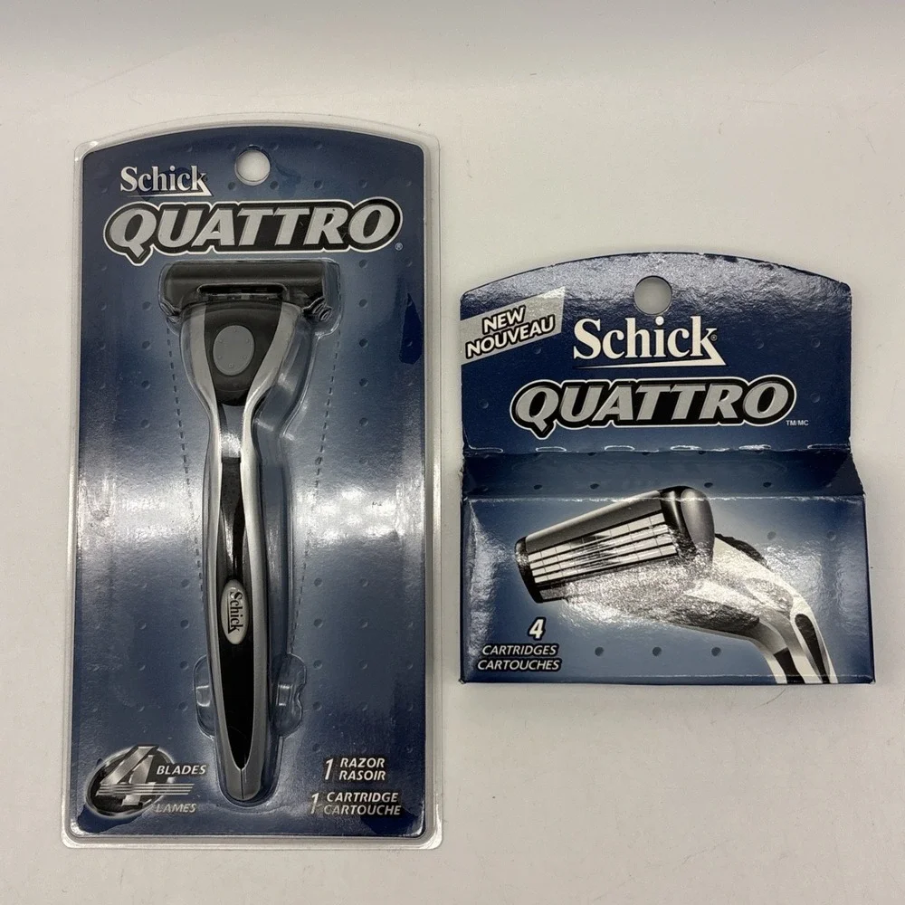 Schick Quattro Razor And Blades / Cartridges 4-pack - NEW in BOX